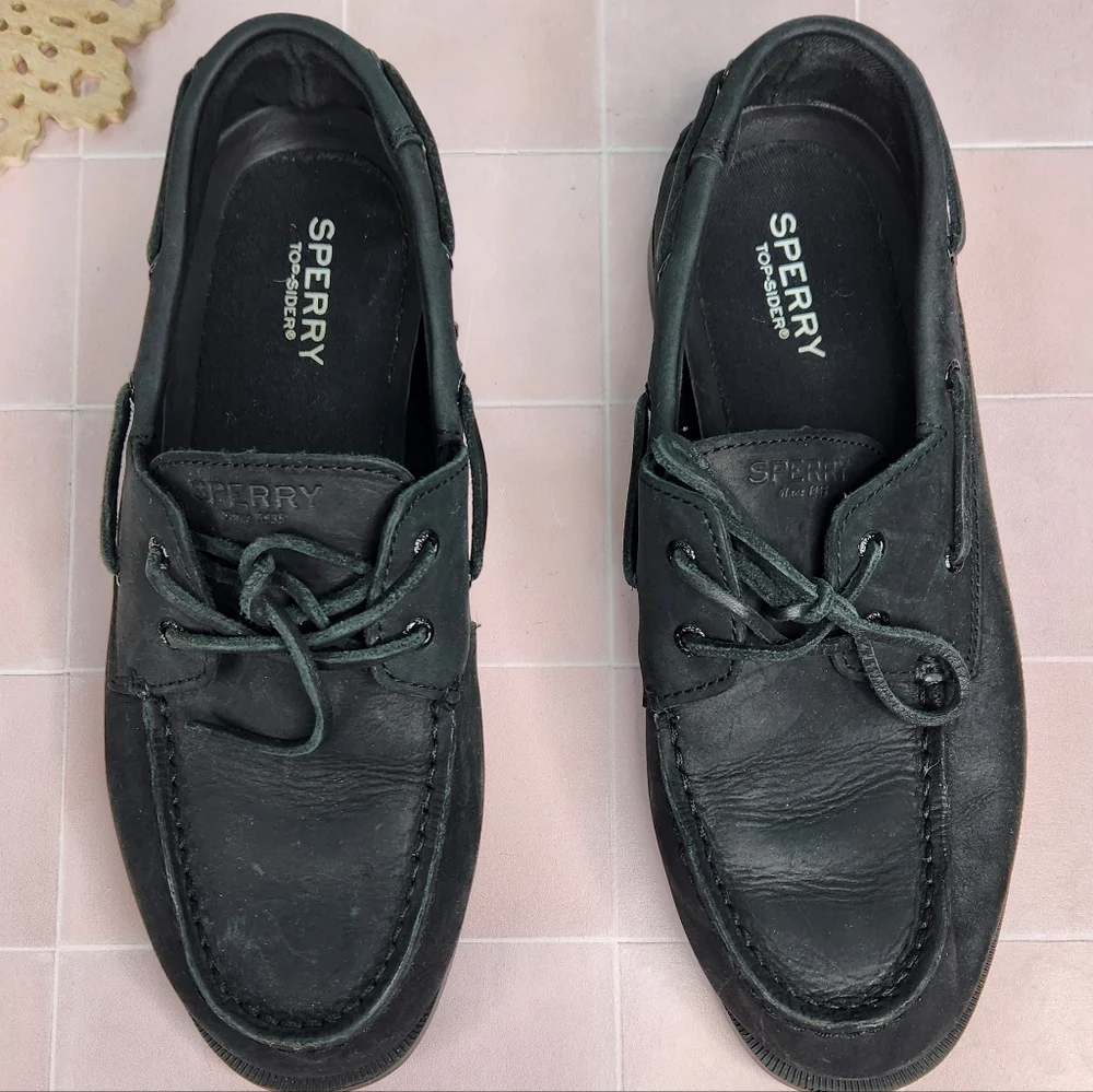 Sperry Kids Black Boat Shoes